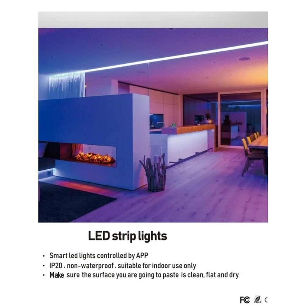 DayBetter Smart LED Strip Lights - Color Changing Purple/Blue/Pink 32.8 ft. NEW!